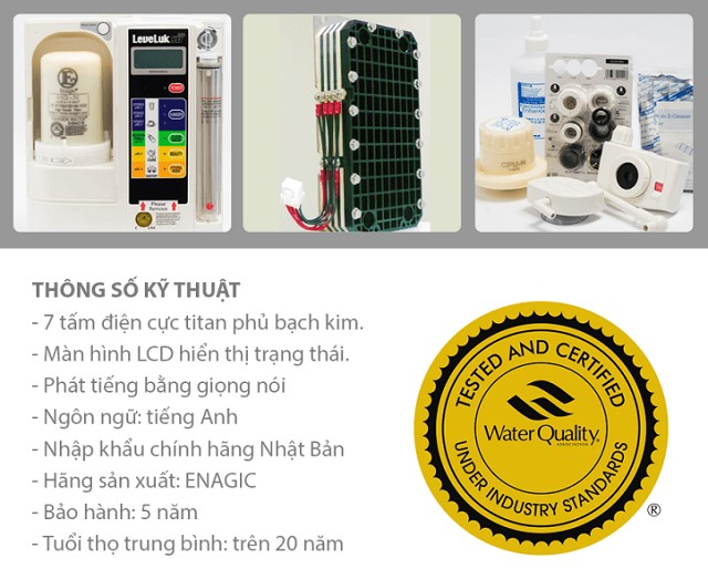 Thông số kỹ thuật máy lọc nước Kangen SD501 Thông số kỹ thuật máy lọc nước Kangen SD501
