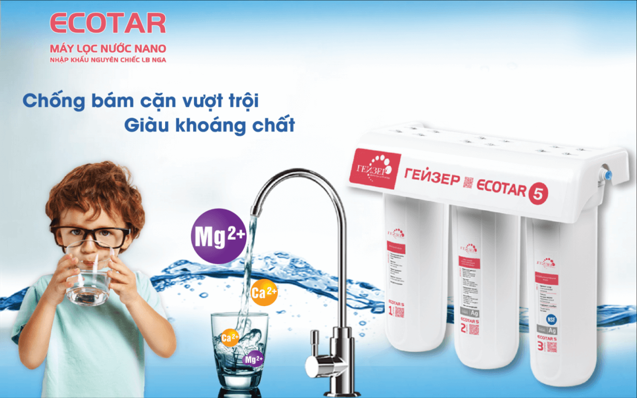 Máy lọc nước Nano Geyser Ecotar 5 Máy lọc nước Nano Geyser Ecotar 5