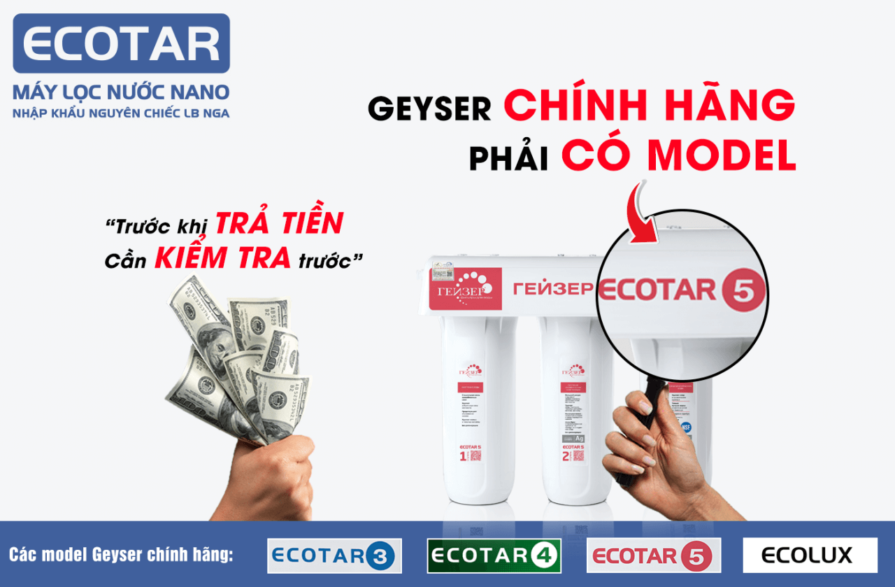 Máy lọc nước Nano Geyser Ecotar 5 Máy lọc nước Nano Geyser Ecotar 5