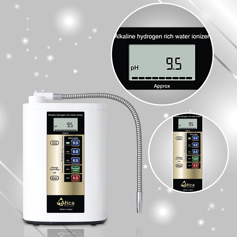 Mẫu máy Atica Silver có khả năng tạo nước giàu hydro với 5 chế độ nước Mẫu máy Atica Silver có khả năng tạo nước giàu hydro với 5 chế độ nước