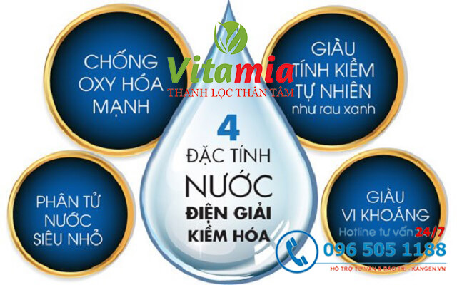 Nước ion kiềm có 4 đặc tính ưu việt Nước ion kiềm có 4 đặc tính ưu việt