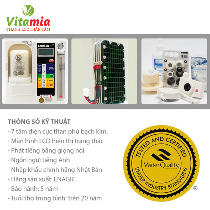 Thông số kỹ thuật máy lọc nước Kangen SD501 Thông số kỹ thuật máy lọc nước Kangen SD501