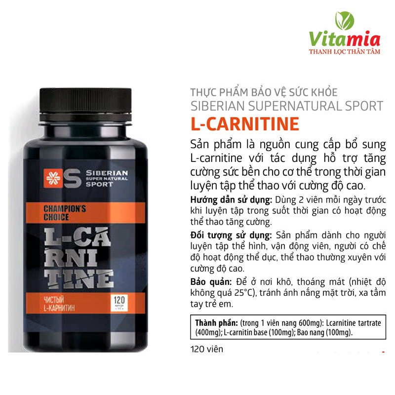 Thực phẩm bảo vệ sức khỏe L-Carnitine - Bảo vệ và thực hồi cơ bắp