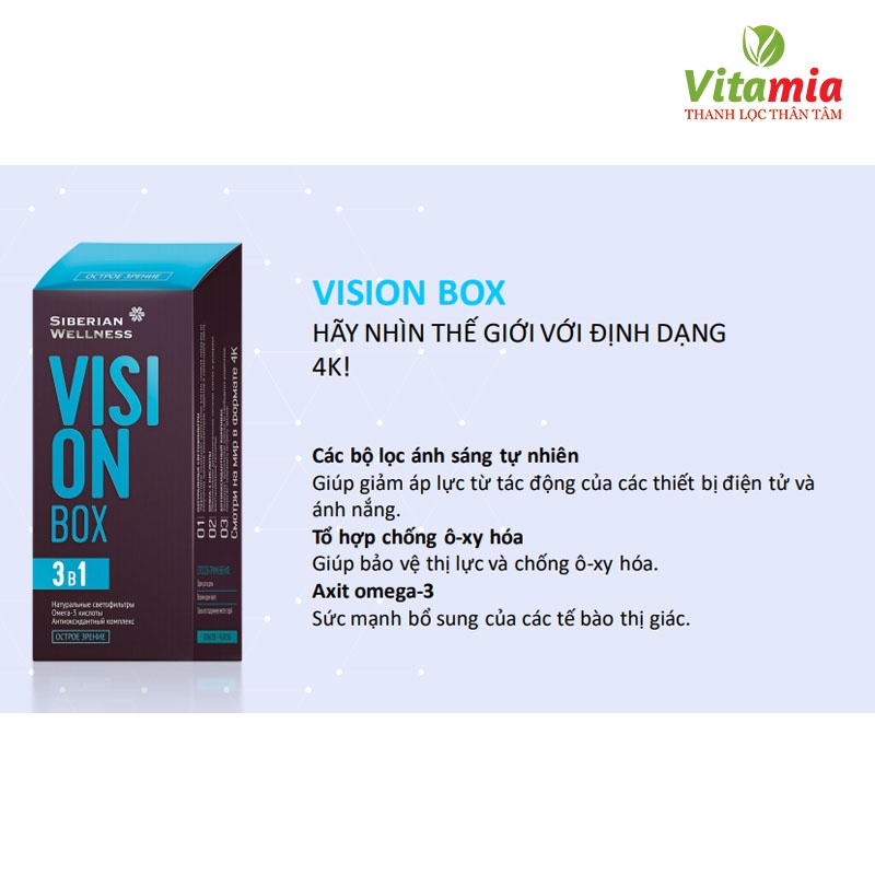 Thực phẩm chức năng Vision Box - Chống mỏi và lão hóa mắt