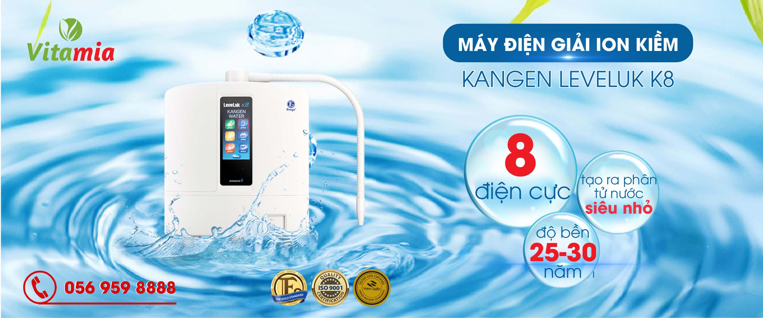 Máy lọc nước ion kiềm Kangen Leveluk K8 - Vitamia