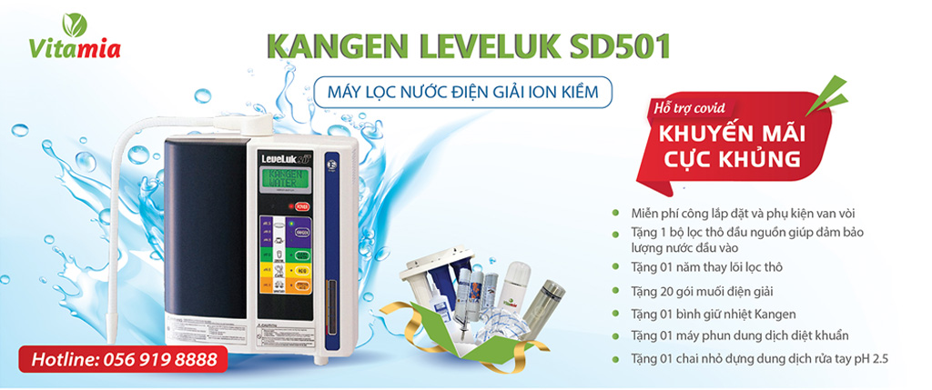 Máy lọc nước Kangen Leveluk SD501 có chương trình khuyến mãi hấp dẫn