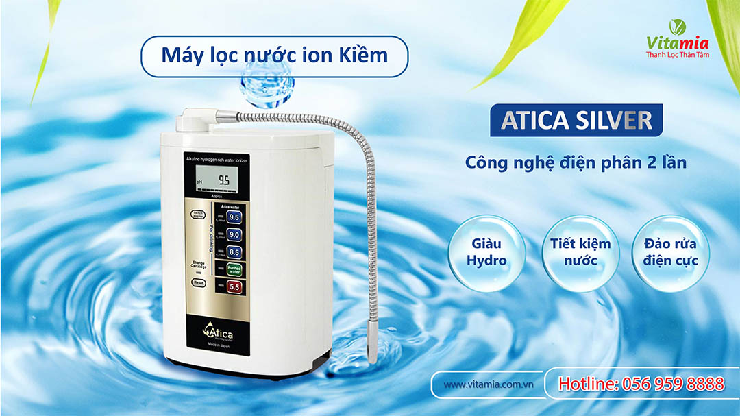 Máy lọc nước Atica Silver siêu giàu Hydrogen từ nhà sản xuất Hitachi Maxell