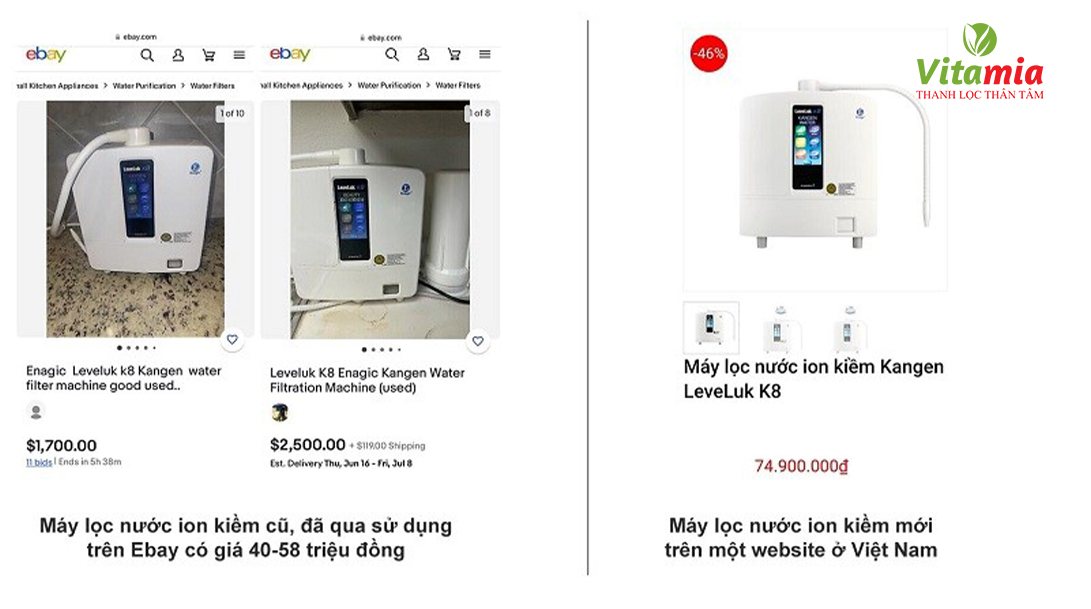 Loạn giá máy lọc nước Kangen tại Việt Nam